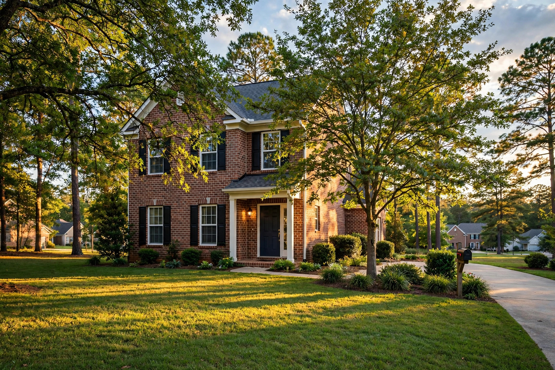 Suburban brick home