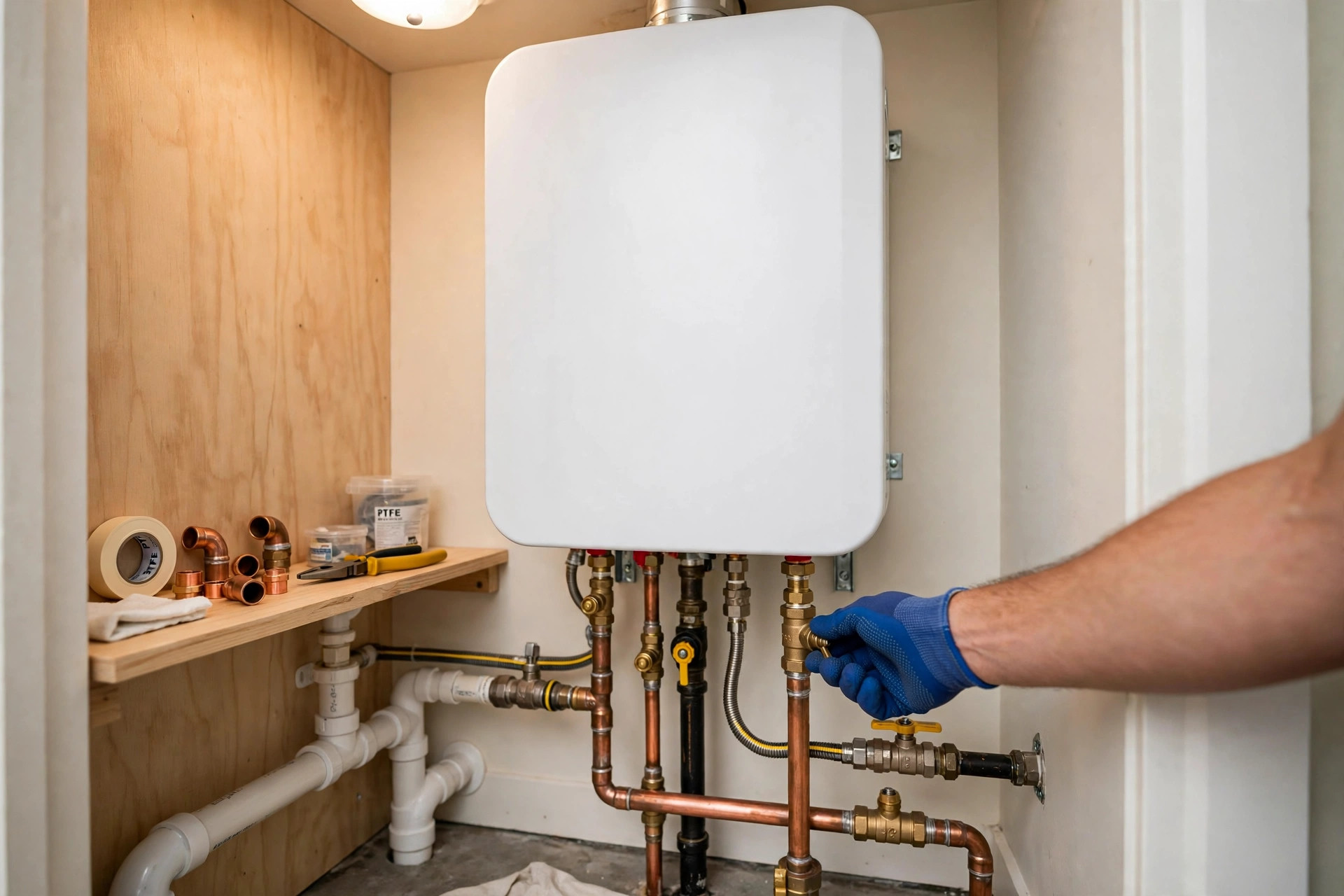 Wall mounted tankless water heater